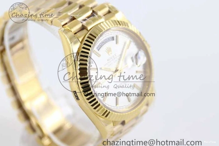 MiroTime 0121 Day Date 40mm YG 904L Steel TWF 1:1 Best Edition White Dial on YG Bracelet A FreshLook 2368